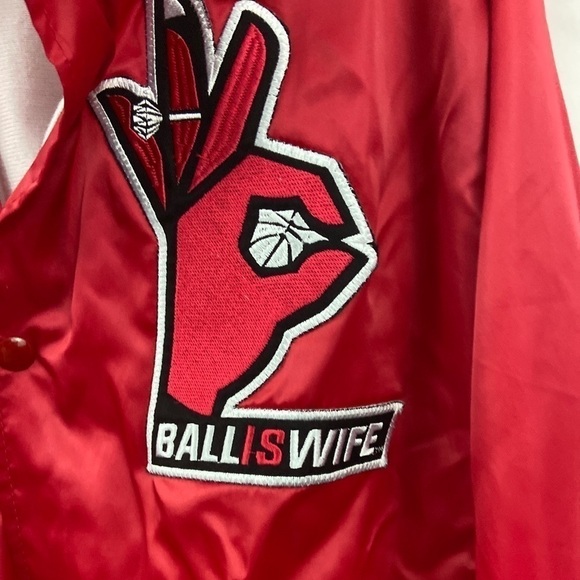 Ball Is Wife Red Womens XL Button Up Jacket - Picture 3 of 11
